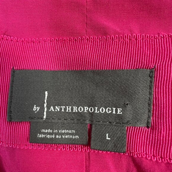 Anthropologie The Somerset Mini Dress Floral Applique Edition Hot Pink Large - Picture 6 of 15